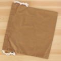 Brown canvas drawstring inner bag with cotton rope for woven bag accessory storage - 30cm*30cm / Camel
