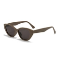 2024 trendy black cat-eye sunglasses for women with gray lenses and a vintage retro frame - Solid Coffee Frame Grey Lens