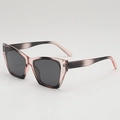 Fashionable cat eye sunglasses with gradient frame and UV400 protective lenses - Black Pink Frame Grey Lens
