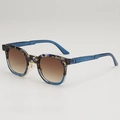 Lunettes de soleil rétro léopard avec monture écaillée et verres dégradés bruns - Monture Écaille Bleue Verres Dégradés Marron