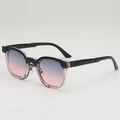 Lunettes de soleil rétro léopard avec verres dégradés et monture tendance - Monture Noir Rose Verres Dégradés Gris Rose