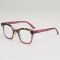 Lunettes de soleil rétro léopard pour hommes et femmes avec protection UV et tortue - Monture Écaille Violette Verres Transparents