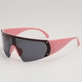 Occhiali da sole rosa oversize con lenti colorate integrate e aste larghe da donna - Montatura Rosa Lente Grigia