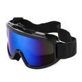 Adult ski goggles with large black frame and purple polarized lenses for winter sports - C10 Black Frame Blue Lens