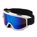 Ski goggles with white frame, purple gradient mirrored lens and black elastic strap - C11 White Frame Blue Lens