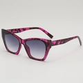 Cat-Eye-Sonnenbrille mit lila Schildpatt-Rahmen und Verlaufsgläsern für Damen - Lila Blumenrahmen Verlaufsgläser Grau
