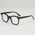 Lunettes de soleil noires classiques avec verres anti-lumière bleue et charnières robustes - Monture Noire Verres Transparents