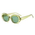 Ovale Retro-Sonnenbrille mit lichtdurchlässigem grasgrünem Rahmen und dunklen Gläsern - Transparenter grüner Rahmen Grüne Linse(C3)