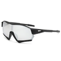 Lunettes de sport pour enfants cyclisme avec monture noire et verres miroirs argentés - Monture Noire Mercure Blanc