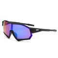 Lunettes de sport pour enfants avec verres miroirs dégradés violets et monture noire - Monture Noire Mercure Vert