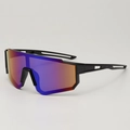 Occhiali da ciclismo per bambini con montatura nera e lenti a specchio viola-arancio - Montatura Nera Lenti a Specchio Blu