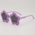 Modische lila Sonnenbrille in Blumenform für Kinder mit grauen Gläsern für Outdoor-Schutz - Lila Rahmen Graue Gläser