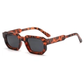 Lunettes de soleil rétro carrées avec monture écaille et verres foncés pour femmes - Monture Écaille Verres Gris