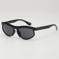 Gafas de sol negras para niños con montura ondulada irregular y lentes grises 2025 - Montura Negra Lente Gris