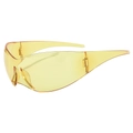 Lunettes de soleil de sport futuristes sans monture enveloppantes en jaune translucide - Jaune (C7)