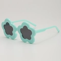 Lunettes de soleil fleur enfant vert menthe avec verres foncés pour la mode et le soleil - Monture Verte Verres Gris