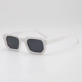 Lunettes de soleil rétro avec monture blanche épaisse et verres gris foncé pour femme - Monture Blanche Verres Gris