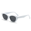 Occhiali da sole cat-eye bianchi con montatura spessa e lenti scure in stile moderno - Montatura Bianco Porcellana Lenti Grigie