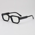 Lunettes de soleil rétro à monture épaisse noire avec des verres anti-lumière bleue - Monture Noire Verres Transparents