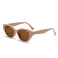Cat eye sunglasses with thick dusty pink frames and dark brown tinted lenses - Ash Pink Frame Tea Lens