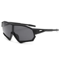 Kids sports sunglasses in matte black finish for cycling and outdoor protection - Black Frame Gray Lens