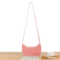 Elegante borsa a tracolla in corda di carta intrecciata rosa per vacanze al mare - Rosa