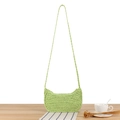 Borsa a tracolla in paglia di carta intrecciata verde chiaro per le vacanze estive - Verde