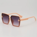 Gafas de sol para niños con montura rosa, lentes degradadas y adorno de abeja - D17 Z-2 / Rosa