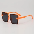 Fashionable orange square kids sunglasses with bee detail and UV protection - D17  Z-2 / Orange