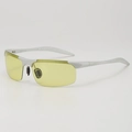 White frame sports polarized night vision sunglasses with yellow lenses for driving - White Frame Yellow to Grey Photochromic
