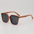 Kids oversized caramel brown sunglasses with dark gray polarized lenses for boys and girls - Orange