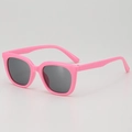 Kids stylish pink rectangular sunglasses with dark grey UV protective lenses - B10 Y-3 / Pink
