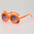 Kids orange ant-themed cartoon sunglasses with UV protection and gradient brown lenses - Orange