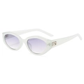 Cat-Eye Sonnenbrille in Transparent-Weiß mit violetten Verlaufsgläsern und UV400-Schutz - Jelly Blauer Rahmen Blau Verlaufsgläser