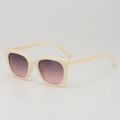 Kids vintage cream sunglasses with purple gradient lenses and wide frame fashion style - B10 Y-3 / Beige