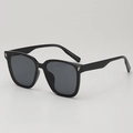 Classic black oversized square sunglasses for men and women with UV400 protection - One Size / Black Frame Grey Lens