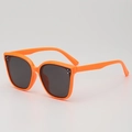 Kids fashion sunglasses with bright orange frames and dark UV protection lenses - Orange