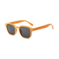 Lunettes de soleil rétro orange carrées pour enfants avec protection UV et charnière argent - Monture Orange Verres Gris