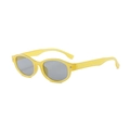 Gafas de sol ovaladas translúcidas amarillas con lentes grises para niños de moda - Montura Amarilla Lente Gris Claro