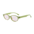 Gafas de sol retro ovaladas para niños con montura verde salvia y lentes melocotón - Montura Verde / Lentes Rosa Claro
