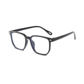 Klassische schwarze quadratische Kinder Sonnenbrille mit UV-Schutz und Blaulichtfilter-Linsen - Glänzender schwarzer Rahmen / Klare Linsen