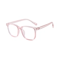 Rosafarbene transparente quadratische Kinder-Sonnenbrille für 3-12 Jahre mit UV-Schutz - Transparentes Rosa / Klare Linsen