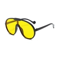 Oversized kids' sunglasses with black frame and yellow lenses for UV protection - Black Frame Yellow Lens