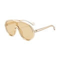 Lunettes de soleil oversize pour enfants en résine ambre avec protection UV et style pilote - Monture Thé Transparente Verres Thé Clair