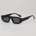 Lunettes de soleil carrées noires pour femmes avec montures géométriques rétro - Monture Noire Verres Gris