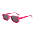 Roze vierkante zonnebril voor kinderen met donkere glazen en goede UV-bescherming - Rozerood Frame Grijze Glazen