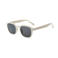 Lunettes de soleil rétro beige crème pour enfants avec verres carrés anti-UV - Monture Blanc Cassé Verres Gris