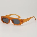 Lunettes de soleil carrées orange translucide avec verres gris foncé pour femme - Monture Orange Verres Gris