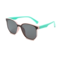 Gafas de sol hip-hop para niños con protección UV en color rosa y verde menta - Marco Rosa Patillas Verdes Lentes Grises