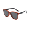 Gafas de sol hip hop para niños de 5 a 12 años con montura roja y negra - Montura Roja Patillas Negras Lente Gris